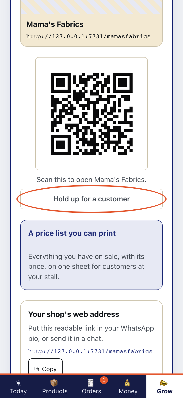 Step 4 of Share a product or your whole shop